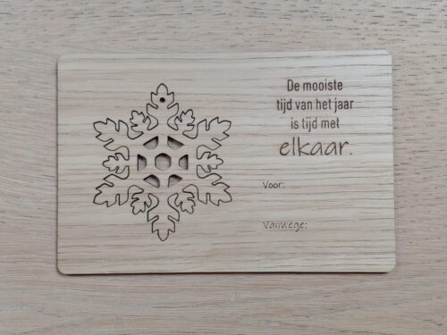 Houten kerstkaartje