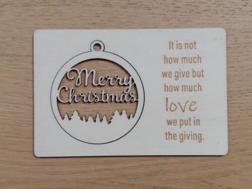 Houten kerstkaartje