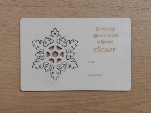 Houten kerstkaartje